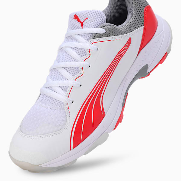 Spike 24.1 Lightweight Cricket Shoes, PUMA White-PUMA Red-Stormy Slate, extralarge-IND
