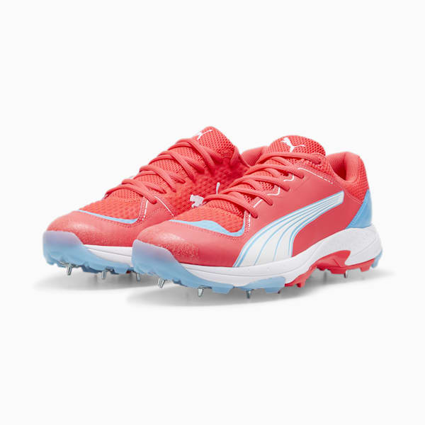 PUMA Spike 24.1 Unisex Cricket Shoes, Fire Orchid-PUMA White-Luminous Blue, extralarge-IND