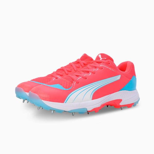Spike 24.1 Lightweight Cricket Shoes, Fire Orchid-PUMA White-Luminous Blue, extralarge-IND