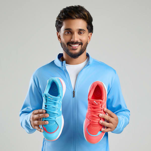 Spike 24.1 Lightweight Cricket Shoes, Fire Orchid-PUMA White-Luminous Blue, extralarge-IND