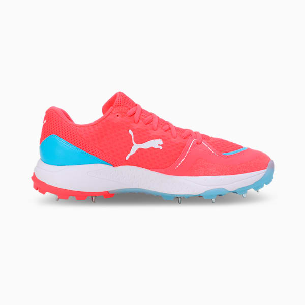 Spike 24.1 Lightweight Cricket Shoes, Fire Orchid-PUMA White-Luminous Blue, extralarge-IND
