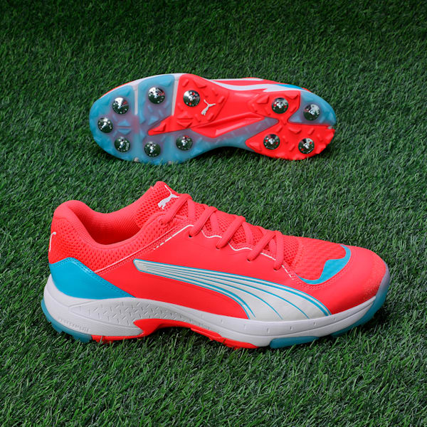 Spike 24.1 Lightweight Cricket Shoes, Fire Orchid-PUMA White-Luminous Blue, extralarge-IND