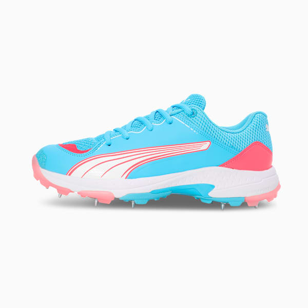 Spike 24.1 Lightweight Cricket Shoes, Luminous Blue-PUMA White-Fire Orchid, extralarge-IND