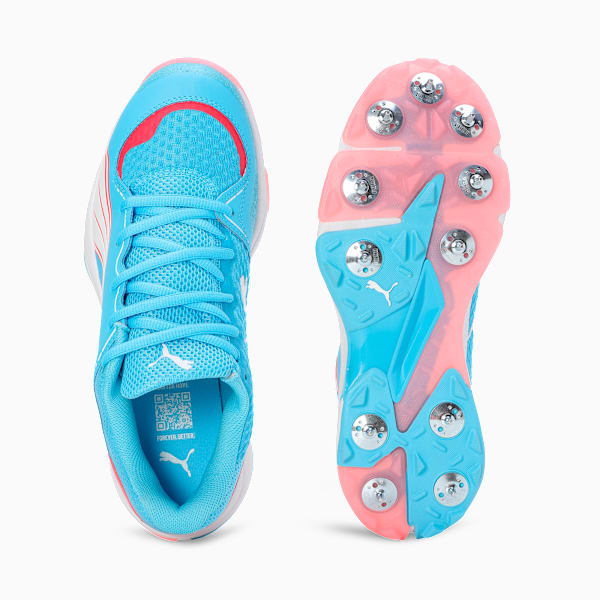 Spike 24.1 Lightweight Cricket Shoes, Luminous Blue-PUMA White-Fire Orchid, extralarge-IND