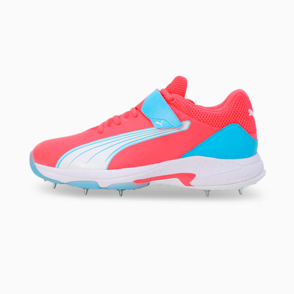 Bowling 24.1 Cricket Shoes, Fire Orchid-PUMA White-Luminous Blue, extralarge-IND
