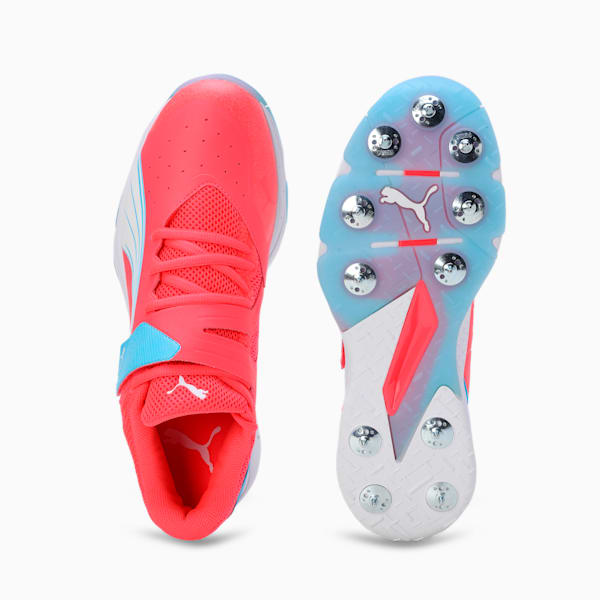 Bowling 24.1 Cricket Shoes, Fire Orchid-PUMA White-Luminous Blue, extralarge-IND