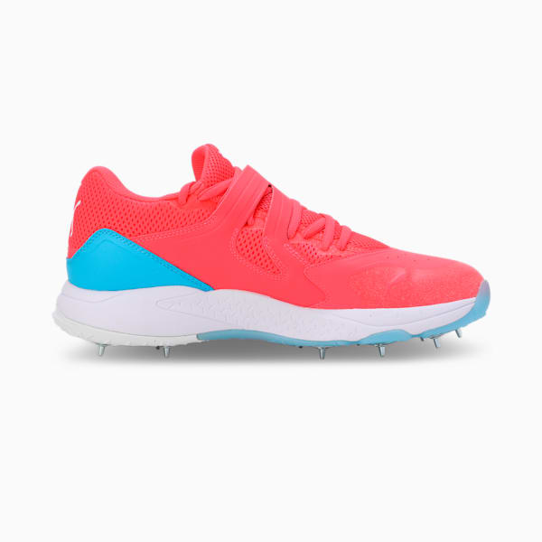 Bowling 24.1 Cricket Shoes, Fire Orchid-PUMA White-Luminous Blue, extralarge-IND