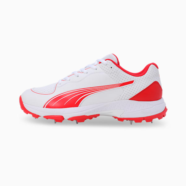 Spike 24.2 Ultralight Cricket Shoes, PUMA White-PUMA Red, extralarge-IND