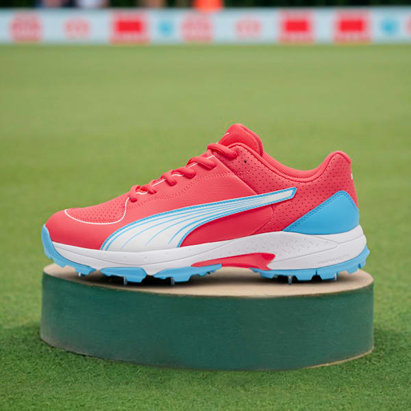 Spike 24.2 Ultralight Cricket Shoes, Fire Orchid-PUMA White-Luminous Blue, extralarge-IND
