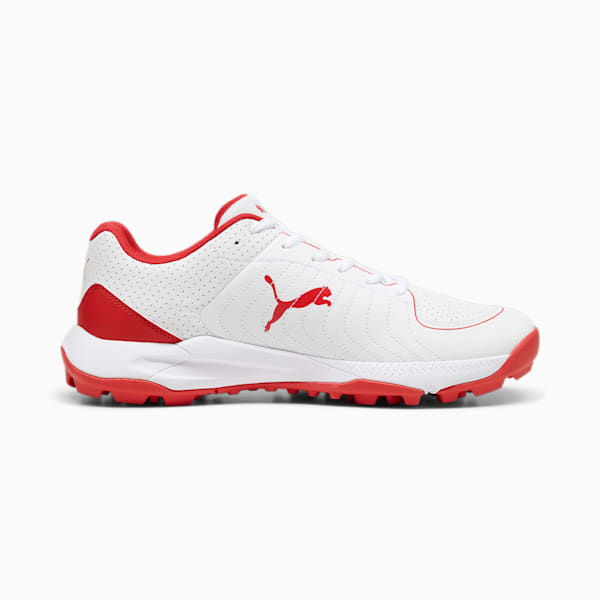 24 FH Rubber Cricket Shoes, PUMA White-PUMA Red, extralarge-IND