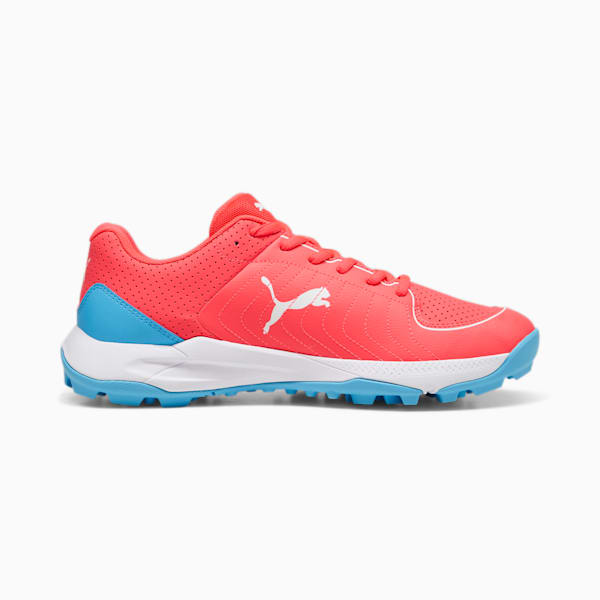 24 FH Rubber Cricket Shoes, Fire Orchid-PUMA White-Luminous Blue, extralarge-IND