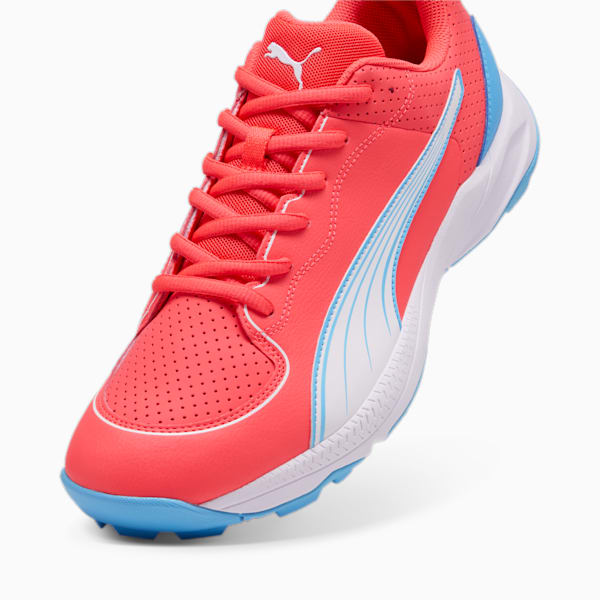 24 FH Rubber Cricket Shoes, Luminous Blue-PUMA White-Fire Orchid, extralarge-IND