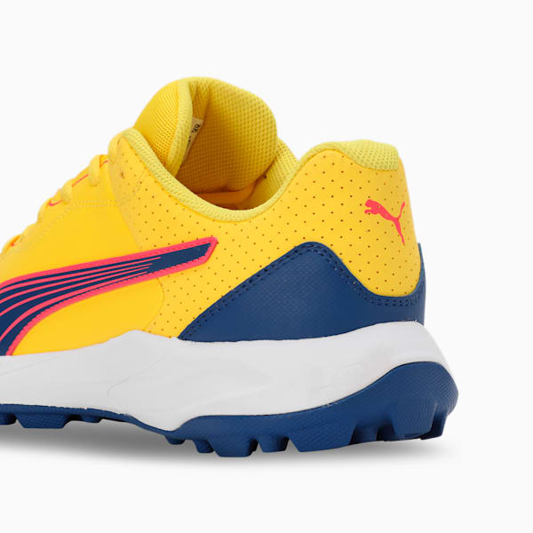 24 FH Rubber Cricket Shoes, Pelé Yellow-Clyde Royal-Fire Orchid, extralarge-IND