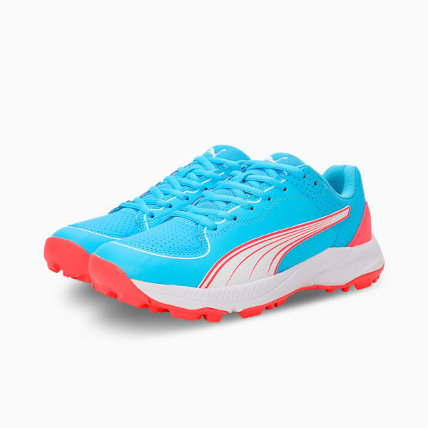 24 FH Rubber Cricket Shoes, Luminous Blue-Fire Orchid-PUMA White, extralarge-IND