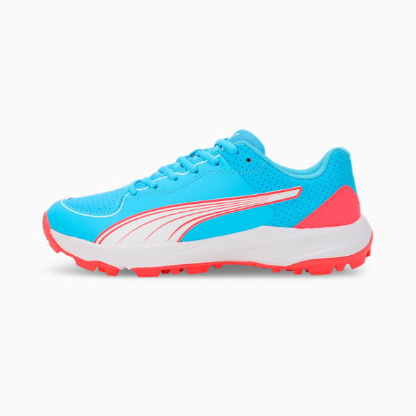 24 FH Rubber Cricket Shoes, Luminous Blue-Fire Orchid-PUMA White, extralarge-IND