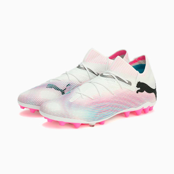 メンズ フューチャー 7 アルティメット MG サッカースパイク, PUMA White-PUMA Black-Poison Pink, extralarge-JPN