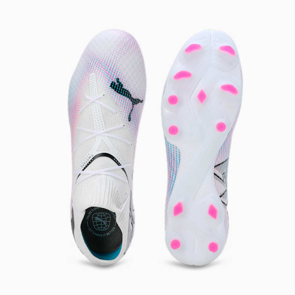 FUTURE 7 PRO FG/AG Men's Football Boots, PUMA White-PUMA Black-Poison Pink, extralarge-IND