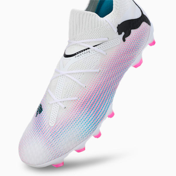 FUTURE 7 PRO FG/AG Men's Football Boots, PUMA White-PUMA Black-Poison Pink, extralarge-IND