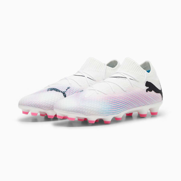 メンズ フューチャー 7 プロ HG/AG サッカースパイク, PUMA White-PUMA Black-Poison Pink, extralarge-JPN