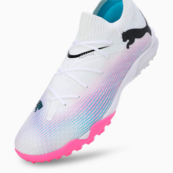 FUTURE 7 Pro Cage Men's Football Shoes, PUMA White-PUMA Black-Poison Pink, extralarge-IND