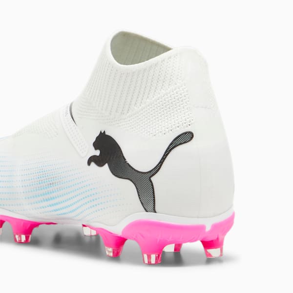 FUTURE 7 MATCH FG/AG Men's Laceless Football Boots, PUMA White-PUMA Black-Poison Pink, extralarge-IND