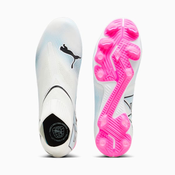 FUTURE 7 MATCH FG/AG Men's Laceless Football Boots, PUMA White-PUMA Black-Poison Pink, extralarge-IND