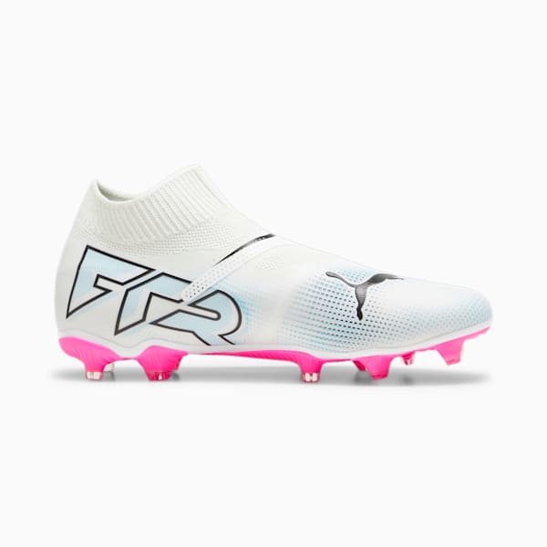 FUTURE 7 MATCH FG/AG Men's Laceless Football Boots, PUMA White-PUMA Black-Poison Pink, extralarge-IND