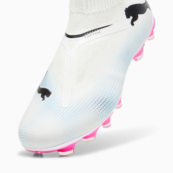 FUTURE 7 MATCH FG/AG Men's Laceless Football Boots, PUMA White-PUMA Black-Poison Pink, extralarge-IND