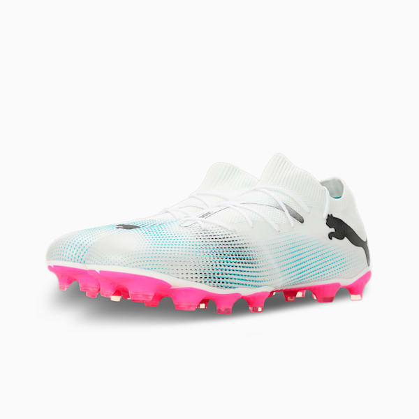 FUTURE 7 MATCH FG/AG Men's Football Boots, PUMA White-PUMA Black-Poison Pink, extralarge-IND