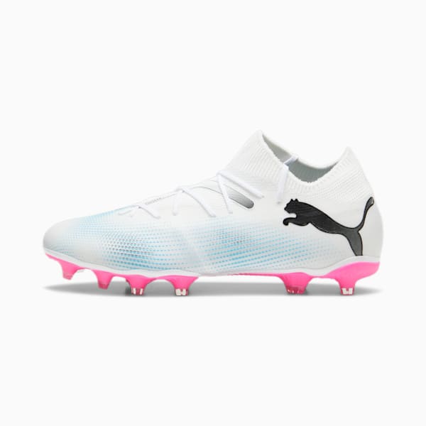 FUTURE 7 MATCH FG/AG Men's Football Boots, PUMA White-PUMA Black-Poison Pink, extralarge-AUS