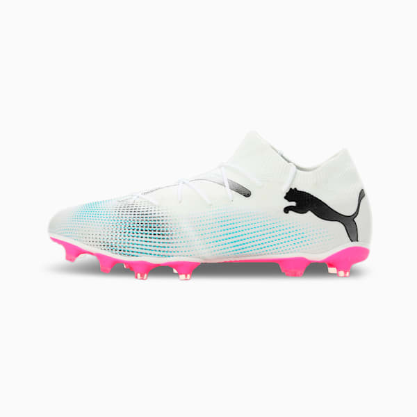 FUTURE 7 MATCH FG/AG Men's Football Boots, PUMA White-PUMA Black-Poison Pink, extralarge-IND