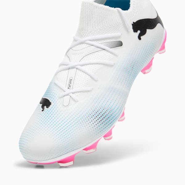 FUTURE 7 MATCH FG/AG Football Boots, PUMA White-PUMA Black-Poison Pink, extralarge-GBR