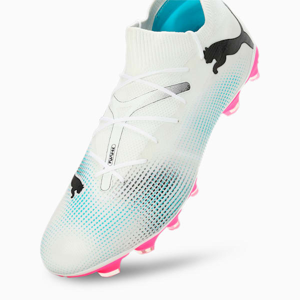 FUTURE 7 MATCH FG/AG Men's Football Boots, PUMA White-PUMA Black-Poison Pink, extralarge-IND