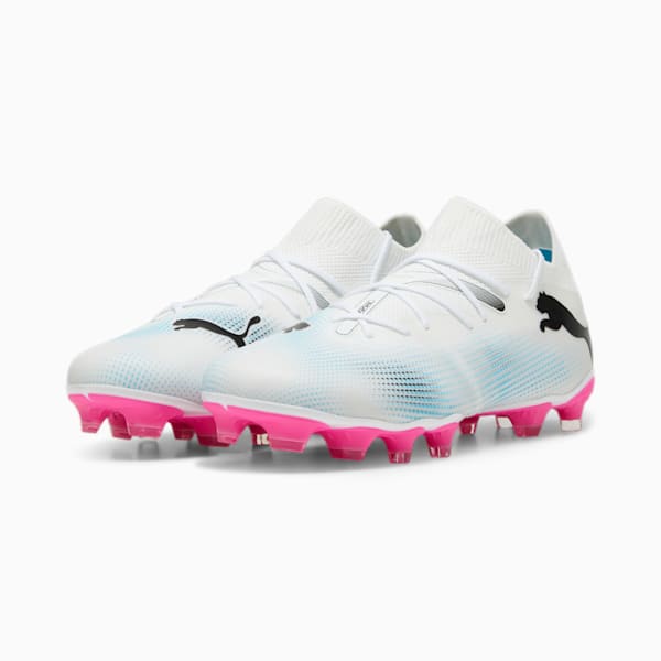 FUTURE 7 MATCH FG/AG Women's Soccer Cleats, PUMA White-PUMA Black-Poison Pink, extralarge