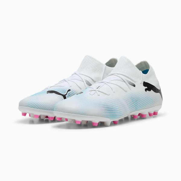 FUTURE 7 MATCH MG Football Boots, PUMA White-PUMA Black-Poison Pink, extralarge-GBR