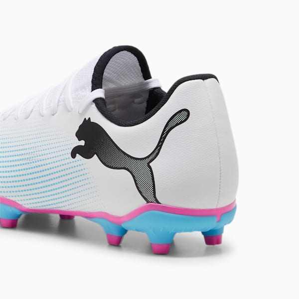 FUTURE 7 PLAY FG/AG Men's Football Boots, PUMA White-PUMA Black-Poison Pink, extralarge-AUS