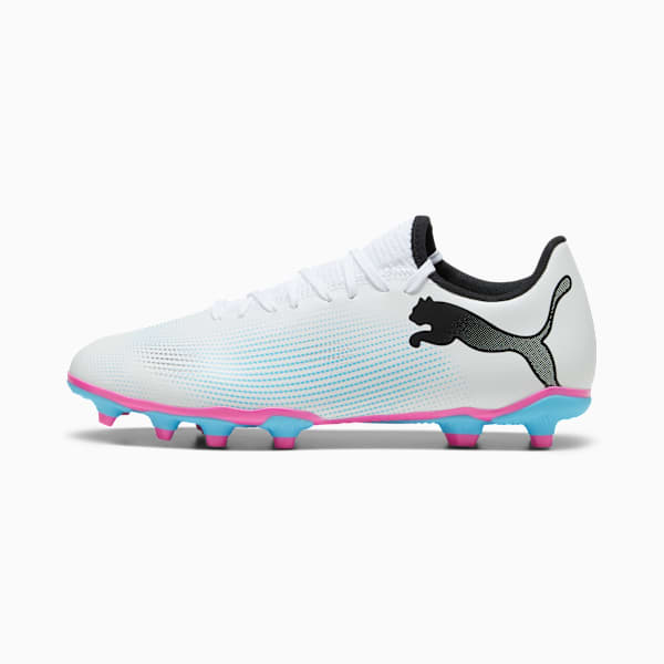 FUTURE 7 PLAY FG/AG Men's Soccer Cleats, PUMA White-PUMA Black-Poison Pink, extralarge