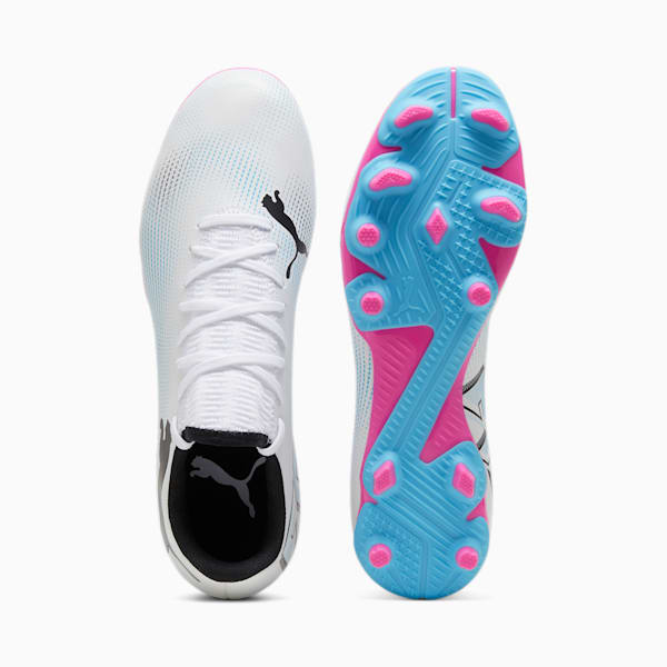 FUTURE 7 PLAY FG/AG Men's Soccer Cleats, PUMA White-PUMA Black-Poison Pink, extralarge