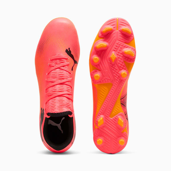 Tacos de fútbol para hombre FUTURE 7 PLAY FG/AG, Sunset Glow-PUMA Black-Sun Stream, extralarge