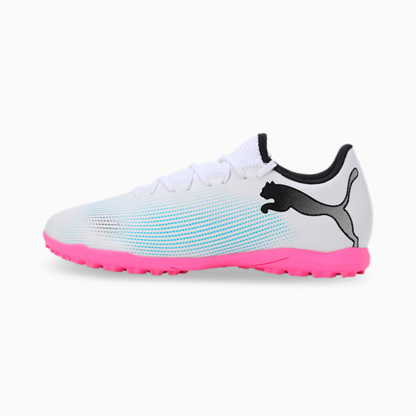 FUTURE 7 PLAY TT Men's Football Boots, PUMA White-PUMA Black-Poison Pink, extralarge-IND