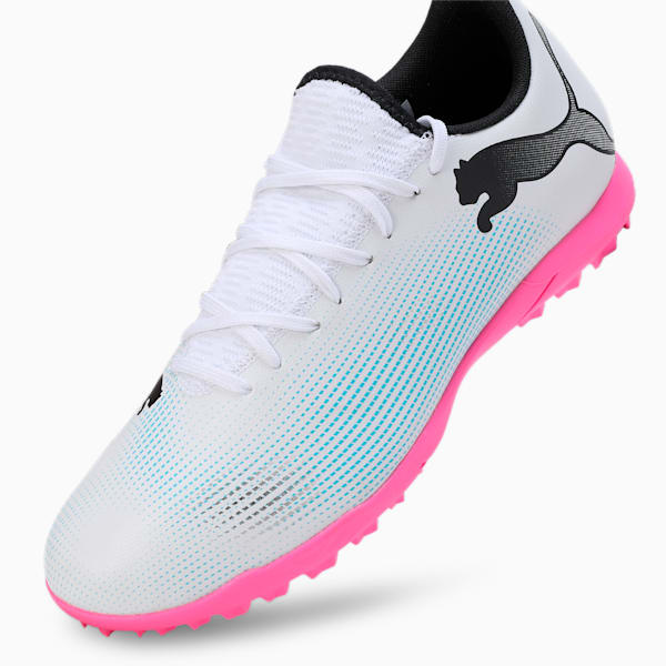 FUTURE 7 PLAY TT Men's Football Boots, PUMA White-PUMA Black-Poison Pink, extralarge-IND