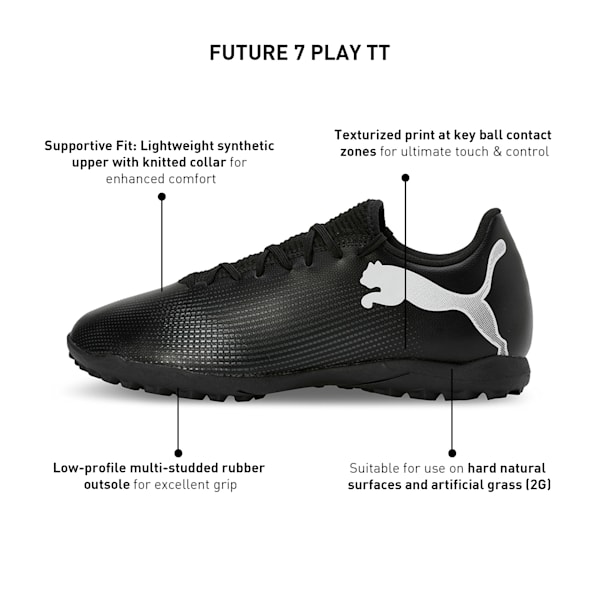 FUTURE 7 PLAY TT Men's Football Boots, PUMA Black-PUMA White, extralarge-IND