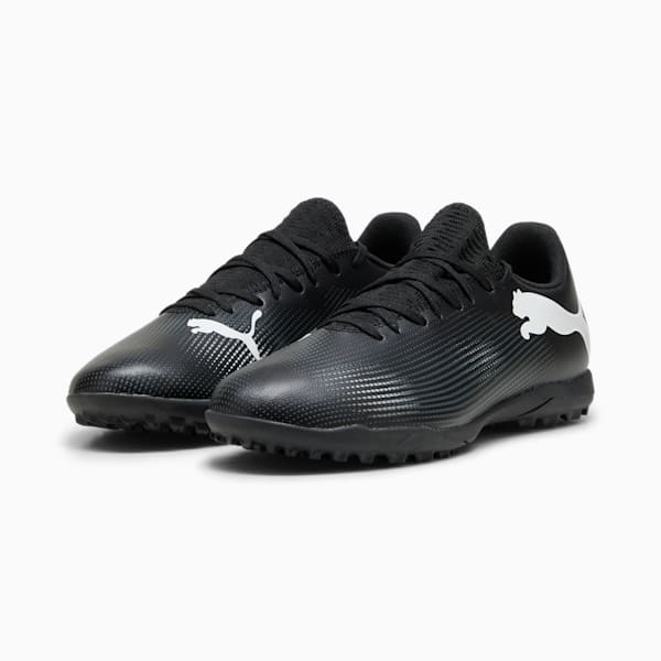 Tacos de fútbol para hombre FUTURE 7 PLAY TT, PUMA Black-PUMA White, extralarge