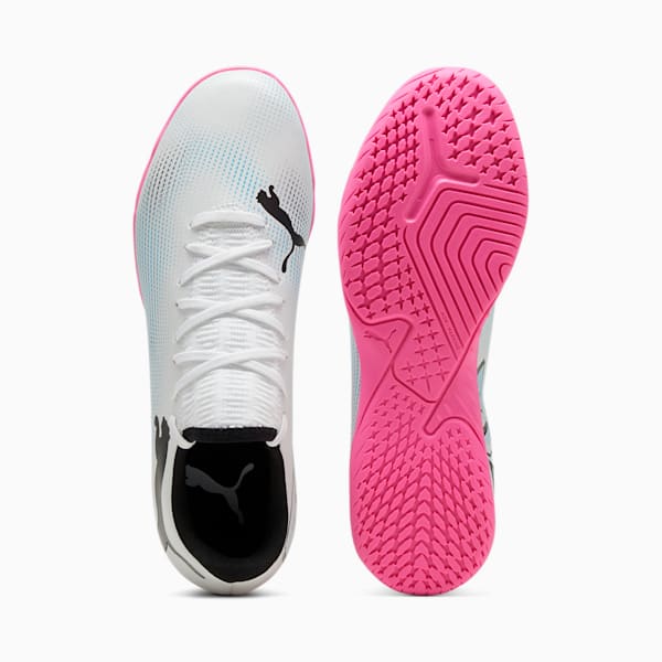 Chaussures de futsal FUTURE 7 PLAY, PUMA White-PUMA Black-Poison Pink, extralarge