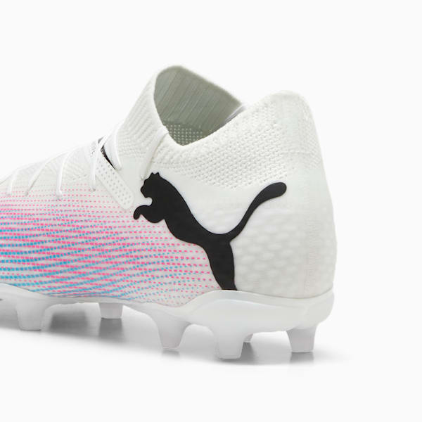 FUTURE 7 PRO FG/AG Big Kids' Soccer Cleats, PUMA White-PUMA Black-Poison Pink, extralarge