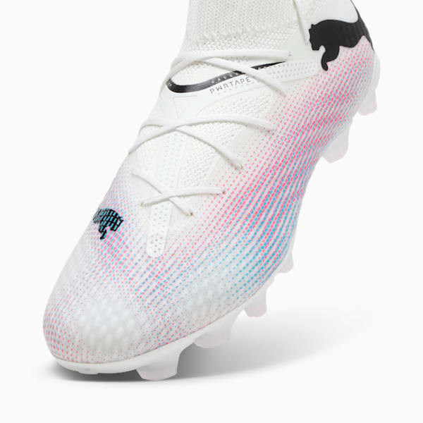 FUTURE 7 PRO FG/AG Big Kids' Soccer Cleats, PUMA White-PUMA Black-Poison Pink, extralarge