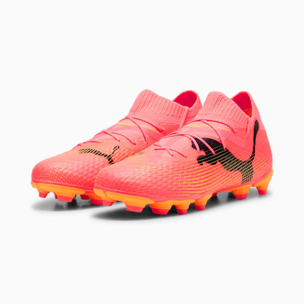 FUTURE 7 PRO Firm Ground/Artificial Ground Big Kids' Soccer Cleats, Sunset Glow-PUMA Black-Sun Stream, extralarge