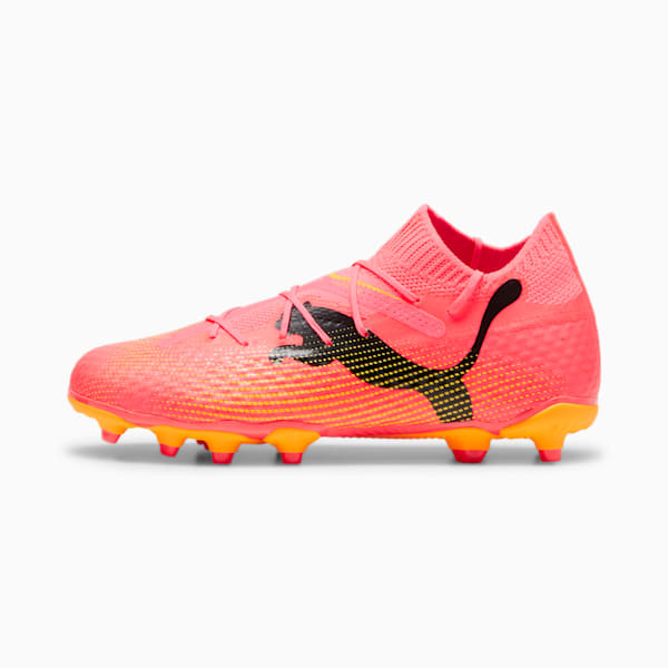 FUTURE 7 PRO Firm Ground/Artificial Ground Big Kids' Soccer Cleats, Sunset Glow-PUMA Black-Sun Stream, extralarge