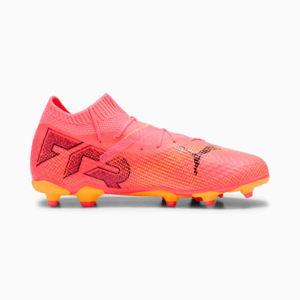 FUTURE 7 PRO Firm Ground/Artificial Ground Big Kids' Soccer Cleats, Sunset Glow-PUMA Black-Sun Stream, extralarge