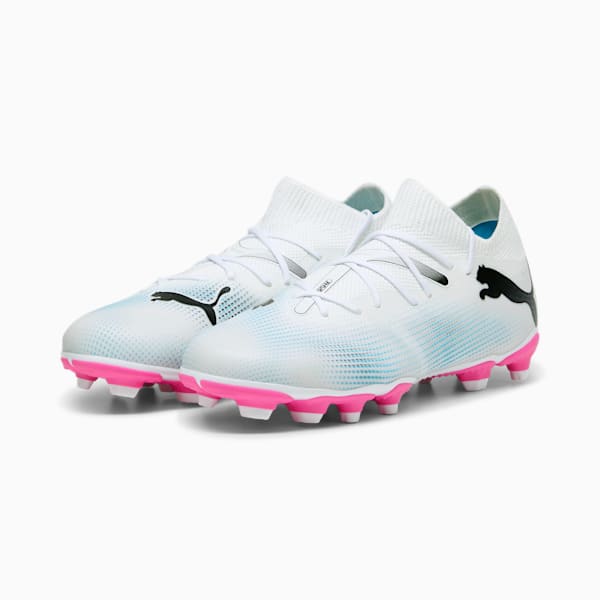 FUTURE 7 MATCH Firm Ground/Artificial Ground Kids' Cleats, PUMA White-PUMA Black-Poison Pink, extralarge